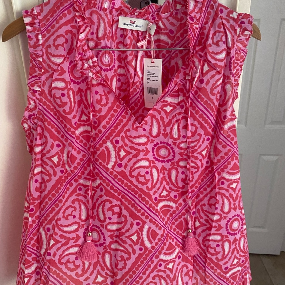 NWT vineyard vines ruffle sleeve top